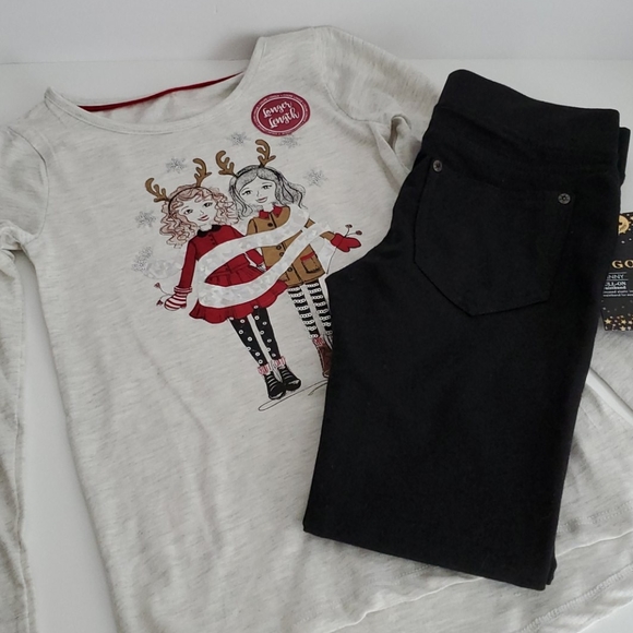 Maggie & Zoe Vigoss Shirt Pant Bundle Gray Black Size 7/8 - Picture 1 of 15